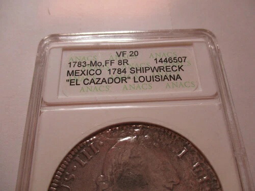 1783-MO FF メキシコ 8 Reales 8R エル カザドル、ANACS 認定 VF20 難破船｜WORLD RESOURCE【KING店】 113,850円
