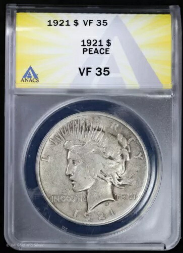 1921-P 1ドル平和銀貨 ANACS VF 35 | 高浮き彫り｜WORLD RESOURCE【KING店】