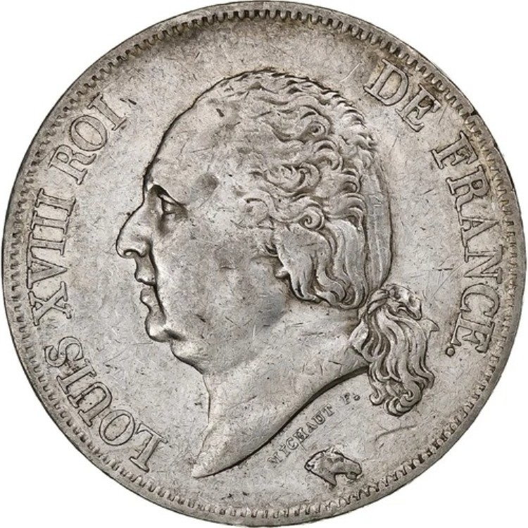 [#1307725] フランス、ルイ 18 世、5 フラン、1823 年、リール、シルバー、AU、ガドゥリー:614