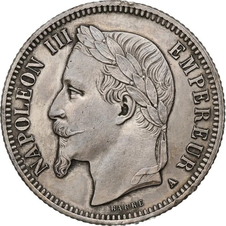 [#1273959] フランス、ナポレオン3世、1フラン、1869年、パリ、銀貨、AU、ガドゥリー:463