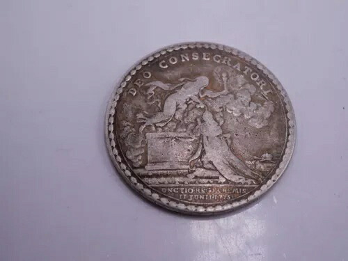 希少な18世紀 1775年 ルイ16世戴冠式 ランス 純銀メダルまたはトークン