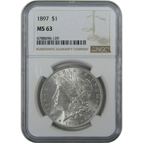 1897年 モルガン・ダラー MS 63 NGC シルバー 1ドル 未流通コイン SKU:I15813｜WORLD RESOURCE【KING店】