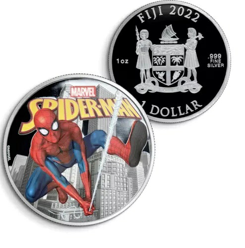 2022年 1オンス 純銀 マーベル スパイダーマン コイン - フィジー|WORLD RESOURCE【KING店】