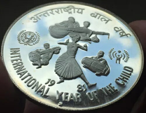 インド 1981年 100ルピー 銀貨 プルーフコイン - 国際 子年 - 光沢あり - 希少｜WORLD RESOURCE【KING店】
