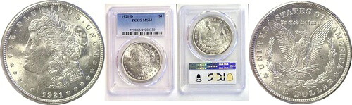 1921-D 1ドル モルガン・ダラー PCGS MS-63|WORLD RESOURCE【KING店】