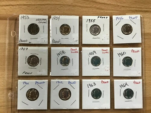 1953年から1964年 ルーズベルト シルバーダイム ジェムプルーフ コイン 12枚セット E9759|WORLD RESOURCE【KING店】