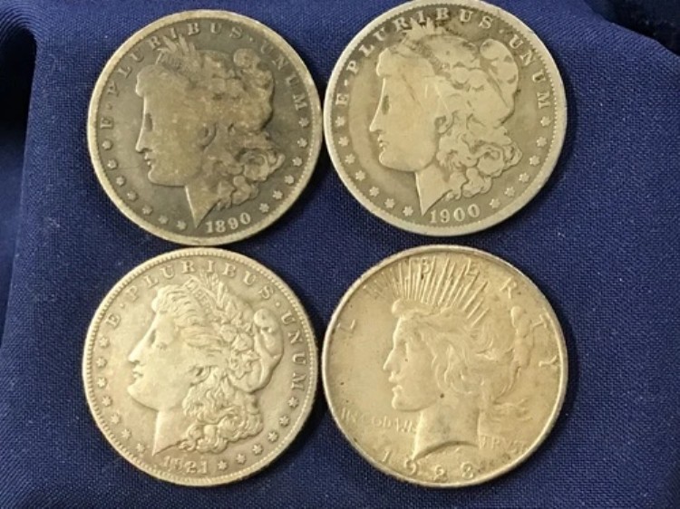 1890-1923年 モーガン&ピース シルバーダラー 4種類のコインセット B0919|WORLD RESOURCE【KING店】