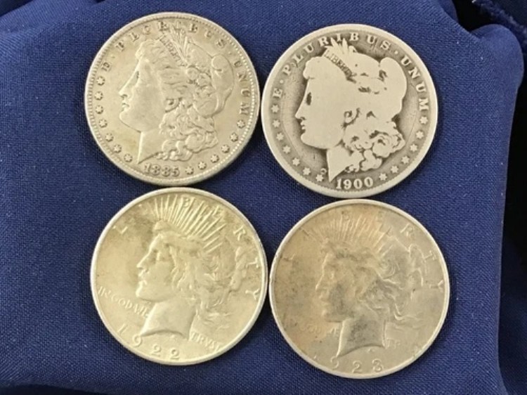 1885-1923年 モーガン&ピース シルバーダラー 4種類のコインセット B0870|WORLD RESOURCE【KING店】
