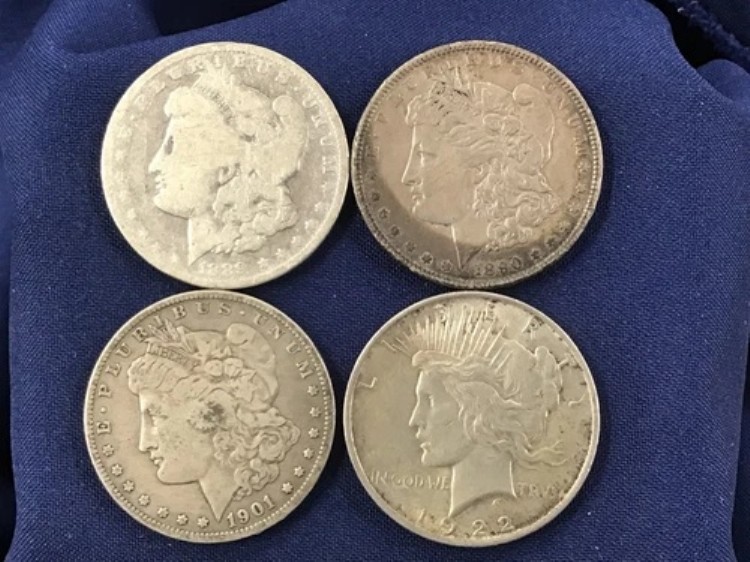 1889-1922年 モーガン&ピース シルバーダラー 4種類のコインセット B0873|WORLD RESOURCE【KING店】