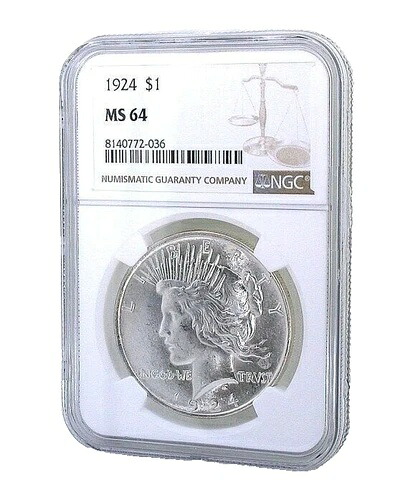 1924年P $1 NGC MS64 ピースシルバーダラー HGC59｜WORLD RESOURCE【KING店】 98,010円