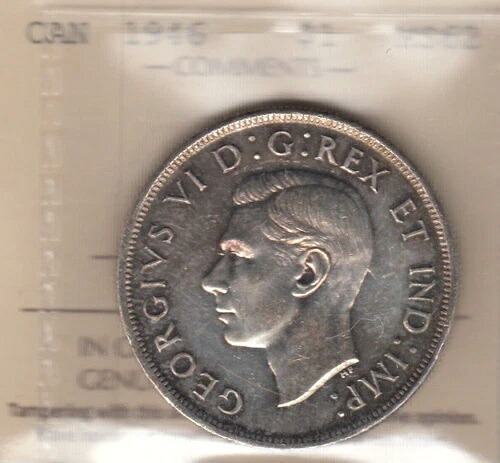 カナダ 1946年 銀貨 - ICCS MS-62 - XMQ 067 117,700円