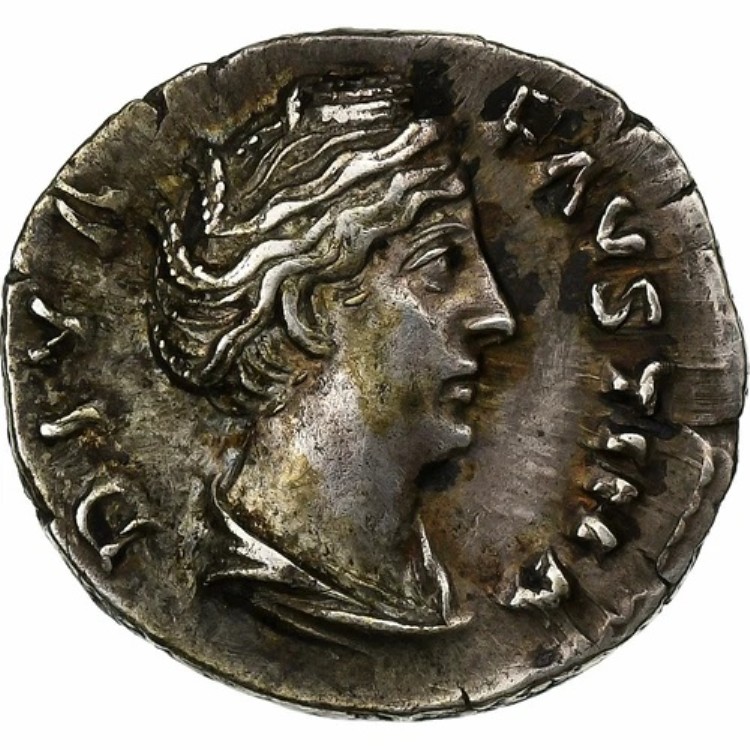 [#1510499] ディーバ・ファウスティナ1世、デナリウス、紀元前141年、ローマ、銀、AU、RIC:362｜WORLD RESOURCE【KING店】