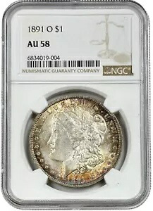 1891 O ニューオーリンズ モルガン銀貨 $1 NGC AU 58