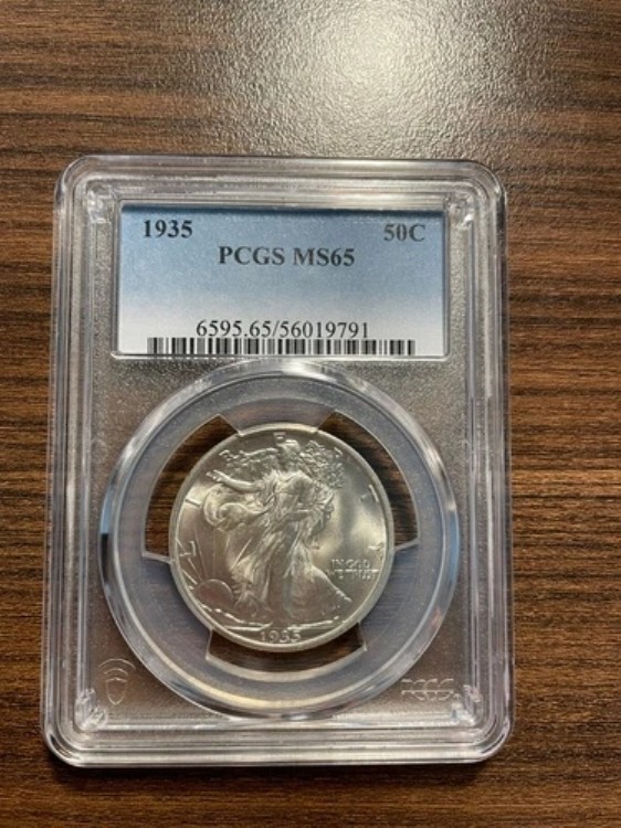1935-P ウォーキング・リバティ シルバー ハーフドル 50セント PCGS ミントステート 65 MS 65 ウォーカー