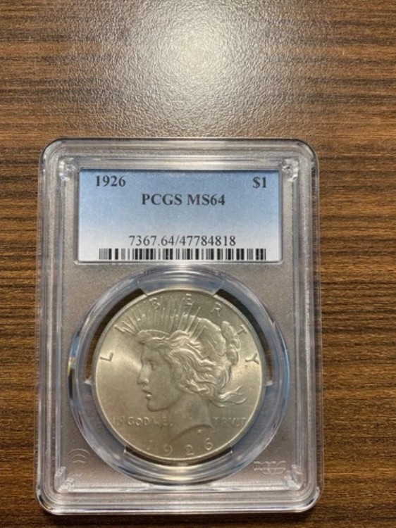 1926-P ピースシルバードル 1ドル PCGS MS 64 タイプ2 ローレリーフ 希少