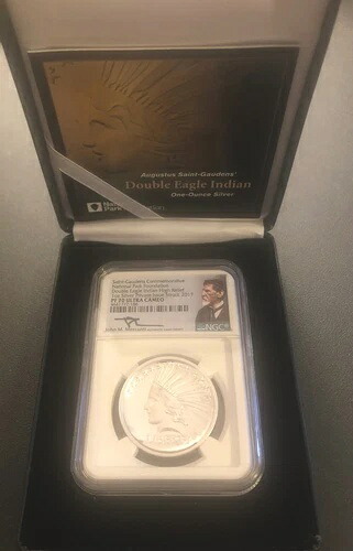 2017年 ダブルイーグル インディアン NGC PF70??完璧な品質??セントゴーデンス シルバー