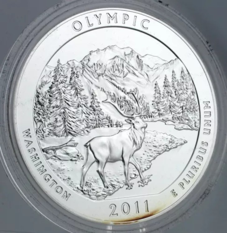 2011-P オリンピック国立公園 5オンス 純銀標本コイン ミントパッケージ＆COA｜WORLD RESOURCE【KING店】