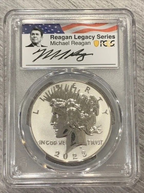 2023年 S-Peace シルバードル - PCGS - 裏面 PR70 - 先行リリース - レーガンレガシー
