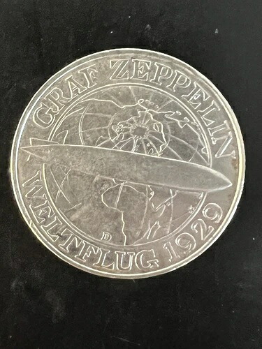 1930D ドイツ グラーフ ツェッペリン 3 ライヒマルク銀貨｜WORLD RESOURCE【KING店】 135,300円