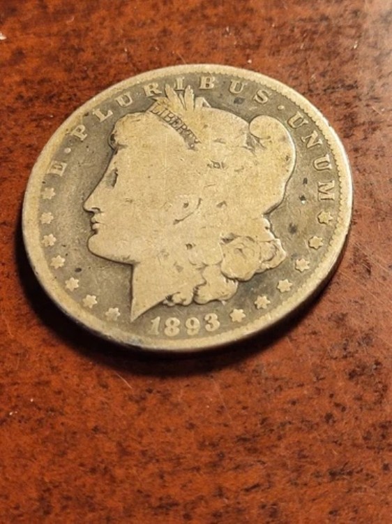1893年CCモルガン銀貨、キー日付カーソンシティ請求書s32w