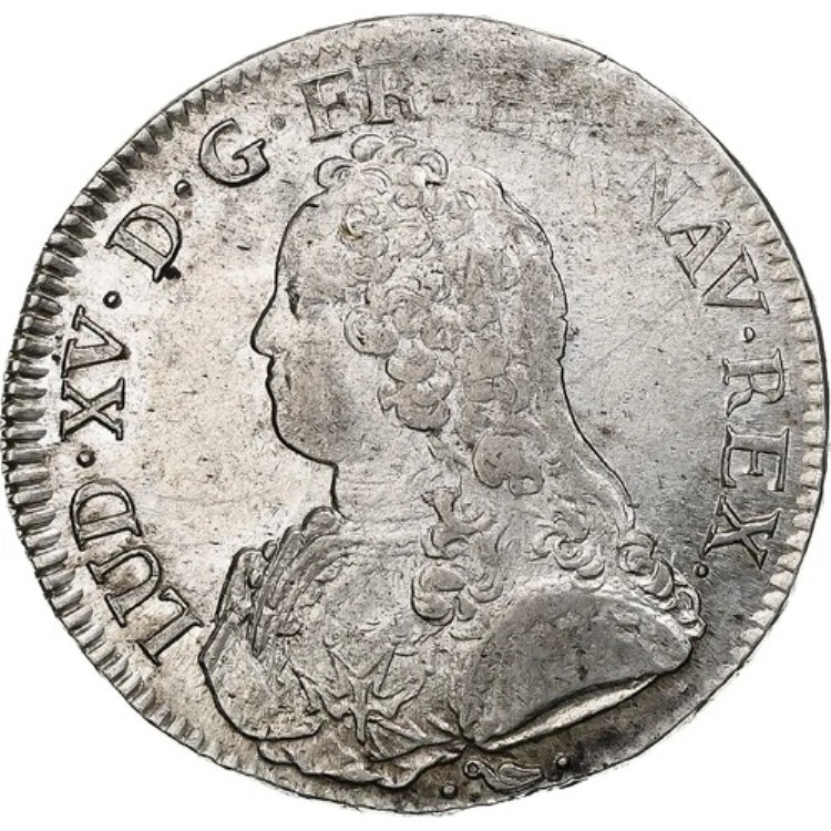 [#1287010] フランス、ルイ 15 世、エキュ・オ・ブランチ・ドリヴィエ、1734 年、バイヨンヌ、シルバー、｜WORLD RESOURCE【KING店】