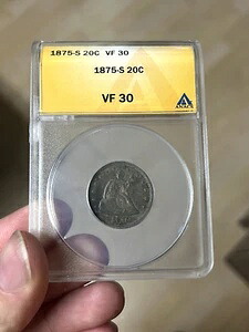 1875-S 20セント硬貨 ANACS VF30 ? 20セント銀貨 ? 着席自由の女神 ? 希少｜WORLD RESOURCE【KING店】