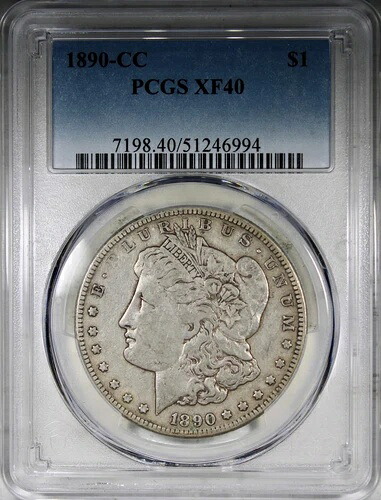 1890年-CC モルガン・ダラー PCGS XF40 キーデートコイン オリジナル表面｜WORLD RESOURCE【KING店】