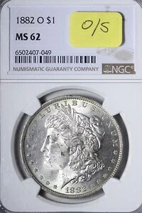 BU 1882-O/S(ラベルなし)モルガン銀貨 NGC MS62 JFM|WORLD RESOURCE【KING店】