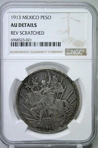 1913 メキシコ ペソ シルバー カバリート NGC AU 詳細 逆スクラッチ #3021 135,300円