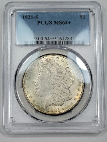 1921年 S モーガン銀貨 $1 PCGS MS64+ PLUS フロスティハイグレード ナイス *J588 135,300円