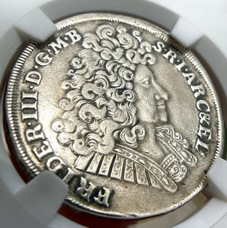 1691年 ドイツ ブランデンブルク 2/3 ターラー フリードリヒ3世