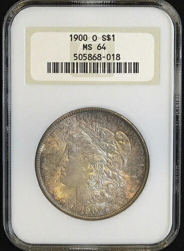 マッシブトーン 1900 O モルガン 1ドル銀貨 NGC MS 64 両面ピンクブルーパステル