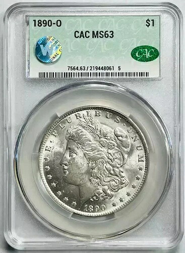 1890-O O モルガン銀貨 CACG MS 63 CAC サイトホワイト 135,850円