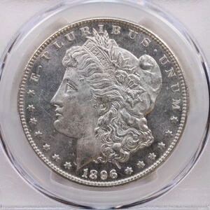 1896 年モルガン銀貨、PCGS MS-64、プルーフ類似、ストア セール #GDR0155。