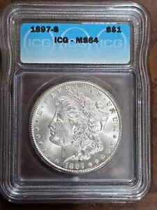 1897-S モルガン銀貨 - ICG MS64