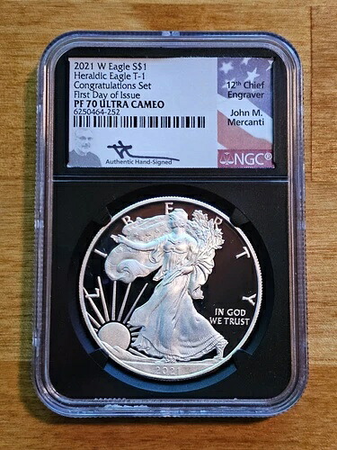 2021 Wプルーフ シルバーイーグル タイプ1 コングラチュレーションセット NGC PF70 UCAM FDOI Mercanti｜WORLD RESOURCE【KING店】