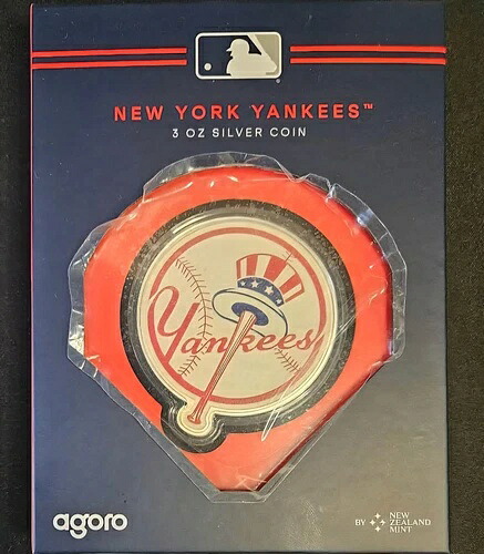アゴロ メジャーリーグベースボール MLB ニューヨークヤンキース 3オンス カラー銀貨|WORLD RESOURCE【KING店】