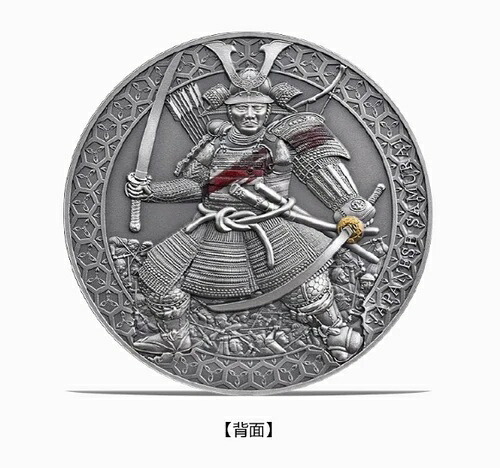 2022年 カメルーン 伝説の戦士 サムライ 3000フラン 銀貨 アンティークカラー