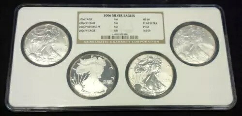 2006年 (4) コインシルバーイーグル20周年記念セット NGC MS69 & PR69 (2849)｜WORLD RESOURCE【KING店】