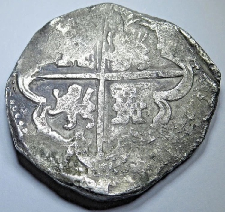 1636-1647年 スペイン領ボリビア 銀貨 8レアル 1600年代 植民地海賊コブコイン