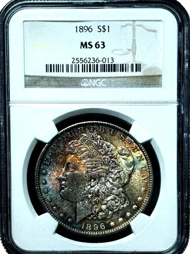 1896年 P トーンド モルガン $????NGC MS 63????両面が美しい????素晴らしいコイン* (ビデオ)