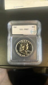 1961年 フランクリン 90% シルバー プルーフ ハーフダラー 50セント ICG PR67 “FBL”