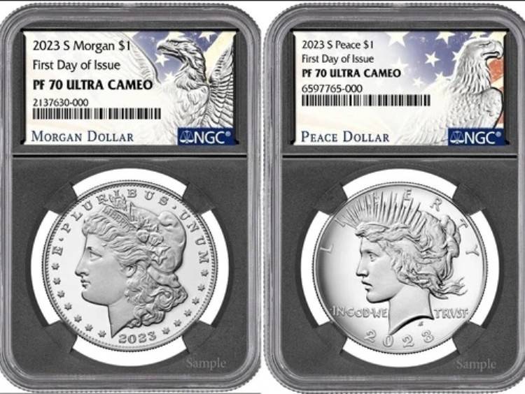 2023 S モーガン＆ピース シルバー ダラー NGC PF70 ウルトラ セット FDI # 初日!｜WORLD RESOURCE【KING店】 156,750円