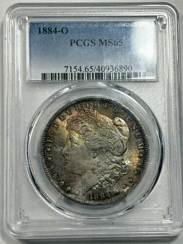 1884年 Oトーン モルガン $????PCGS MS 65????派手なレインボートーン????(動画)|WORLD RESOURCE【KING店】