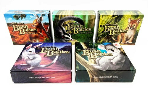 オーストラリア 2010 - 2011 5 x 0.5ドル ブッシュベイビーズ I 5 x 1/2オンス シルバーコインセット