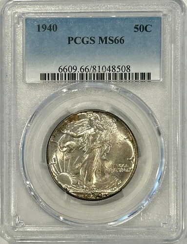 1940年ウォーキング・リバティ・ハーフダラー PCGS MS66 ブライトラスタートーン