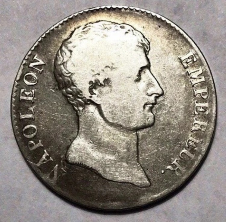 1803年 フランス、ナポレオン・ラン 12-A 5フラン、「皇帝」パリ造幣局、KM-660.1
