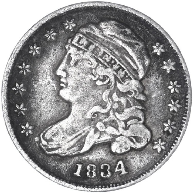 1834年 (P) キャップドバストダイム ラージ 4 90% シルバー エクストラファイン XF 画像参照 U312 157,300円