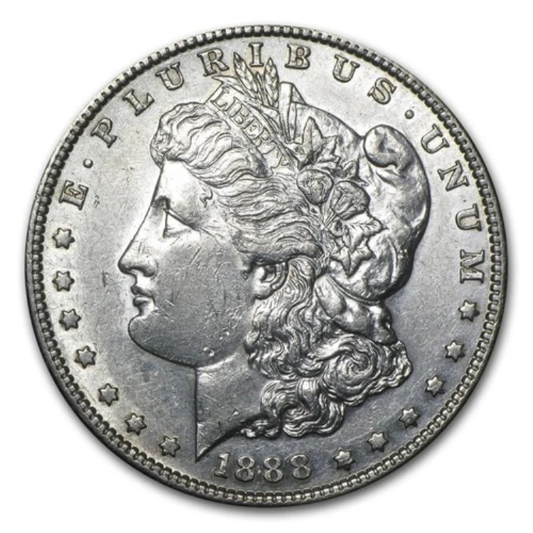 重要な日付の美しいブラストホワイト1888年代のモルガン銀貨