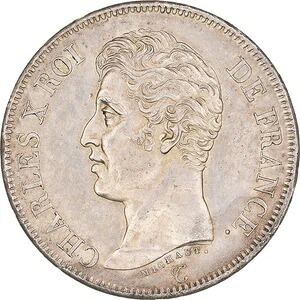 [#973441] コイン、フランス、シャルル10世、5フラン、1826年、パリ、AU、銀、KM:720.1｜WORLD RESOURCE【KING店】